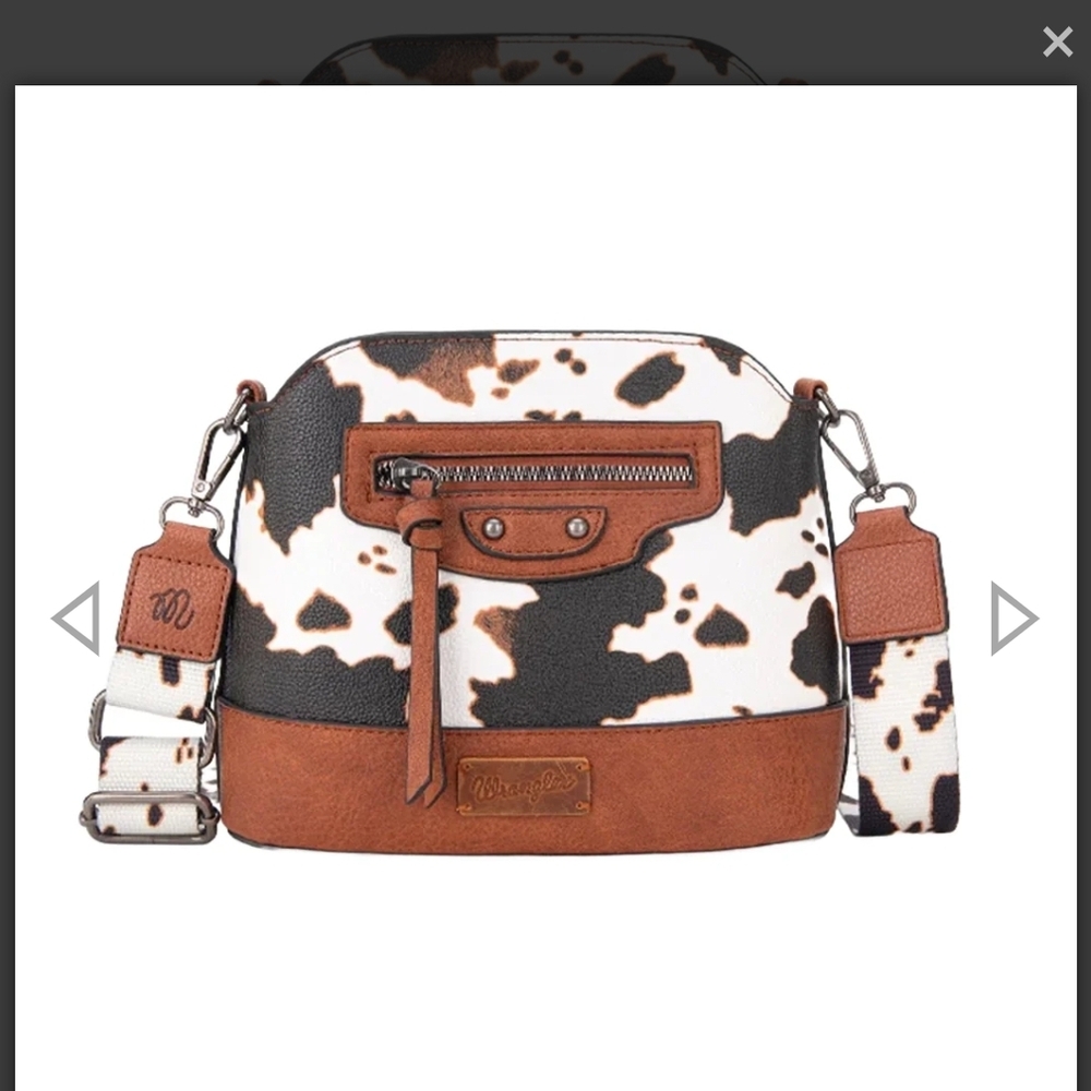 Wrangler Cow Print Crossbody Bag With Matching Wallet/Cardholder Bundle